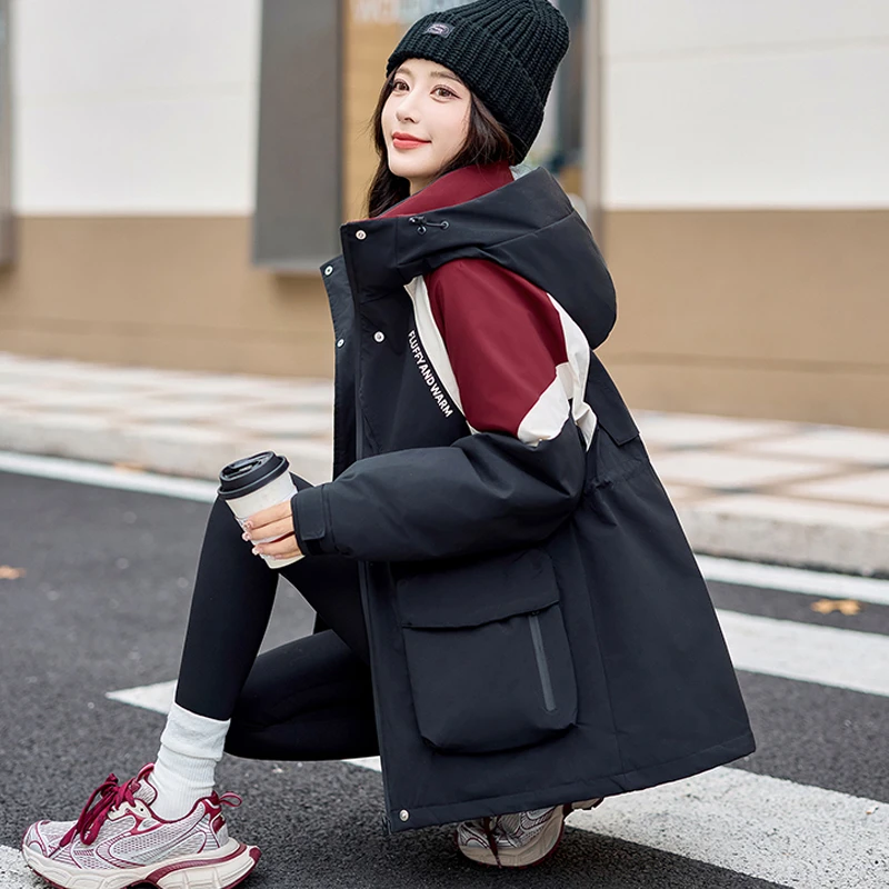 【杭州正版】秋冬加厚连帽时尚羽绒派克服女2025韩版洋气休闲外套潮