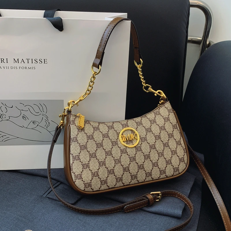 IMJK麻将包包女小众新款时尚百搭新月形腋下包女士单肩斜挎法棍包