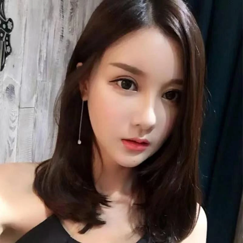假发女短发中分直发逼真自然全头套学生圆脸中长发内扣齐肩锁骨发