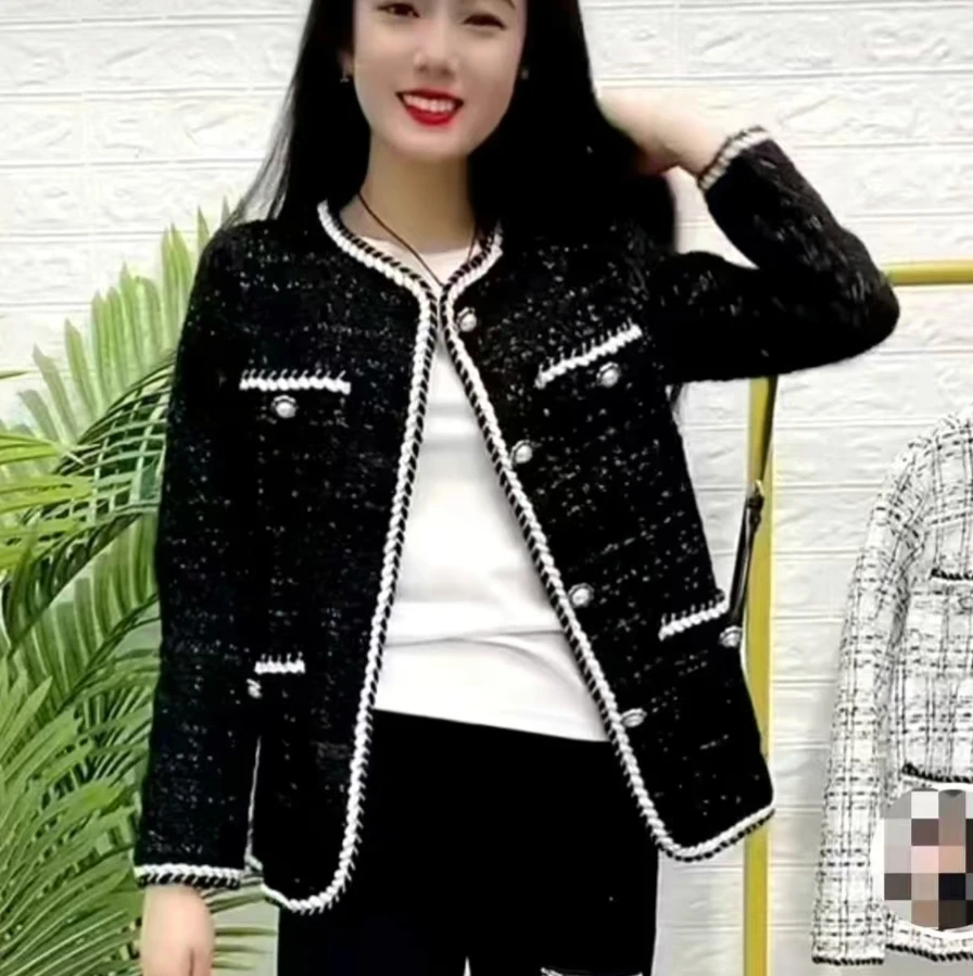 胖晓雨*2024秋款大码小香风冬季外套女洋气百搭开衫秋冬显瘦上衣