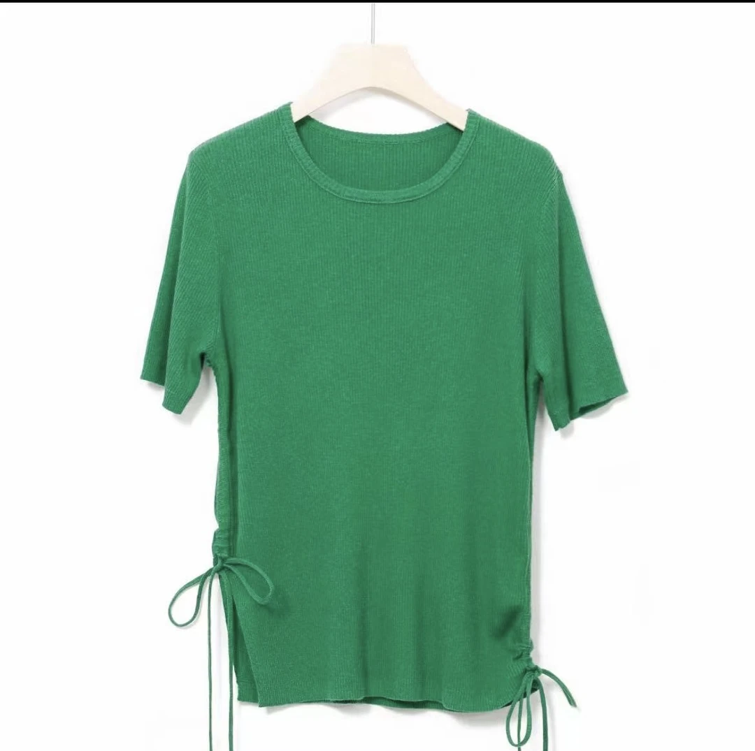 80丝20棉针织短袖毛衣