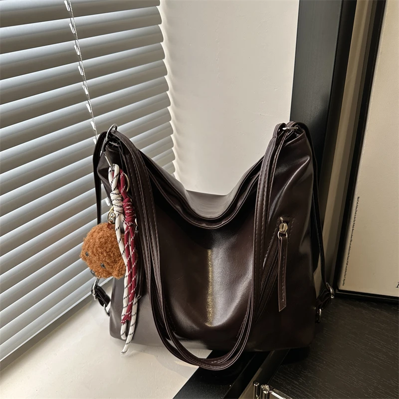 法式轻奢大容量双肩包女2024新款复古通勤单肩包百搭托特包