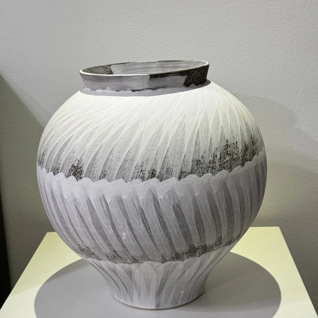 手工刷色大肚瓶月亮罐复古侘寂风陶瓷花器