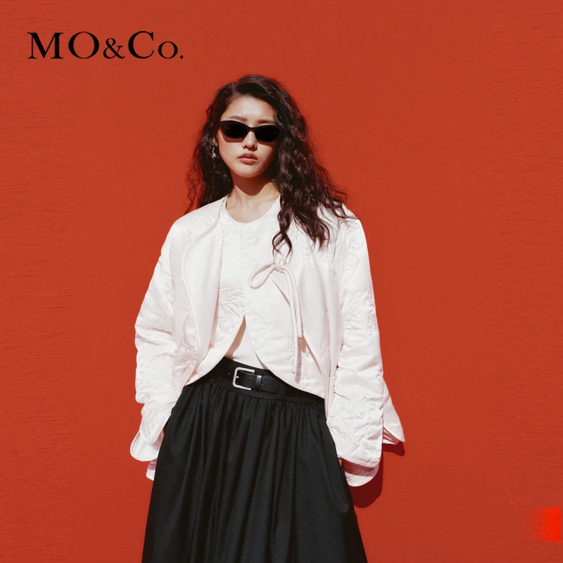 MOCO品绣花盘扣廓形外套棉服MBD1COTT07