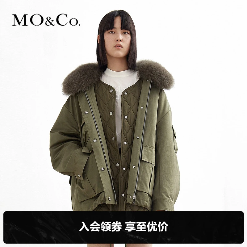 MOCO秋季工装风两件套棉服冬季时尚保暖女士热力感MBA3COT017