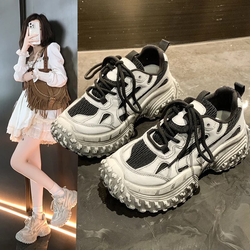 厚底轻便老爹鞋女秋季新款增高老爹鞋女休闲运动跑步鞋P1182