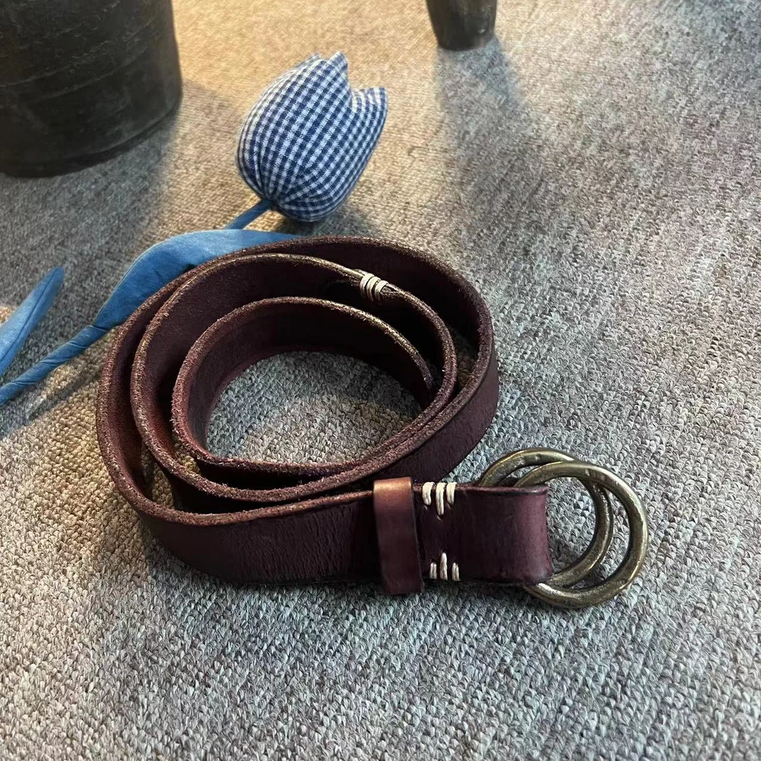 【隐叙原创】YX0232复古百搭手工擦色牛皮腰带真牛皮皮带
