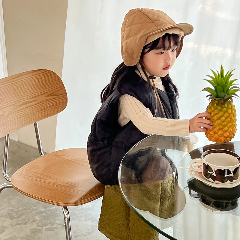 现货 【HH童品】 韩版宽松儿童秋冬加厚棉马甲潮宝个性洋气棉背心