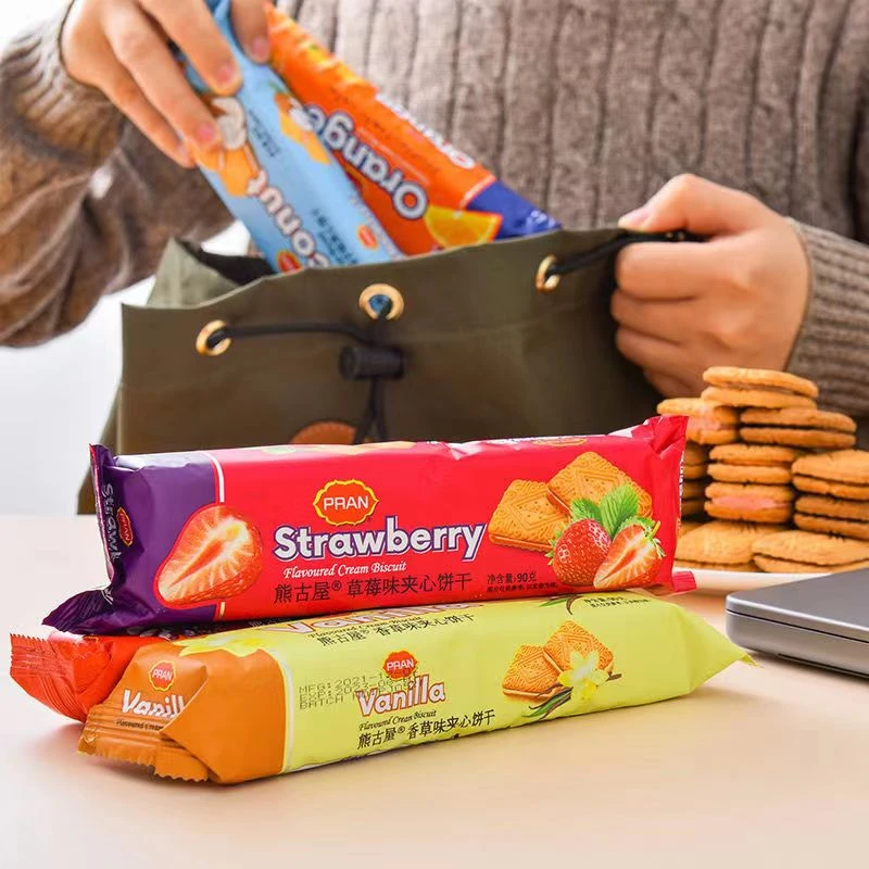 孟加拉国进口熊古屋橙子夹心饼干90克巧克力香草夹心