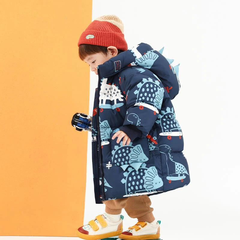 儿童男童羽绒服中长款2023新款冬季男宝宝洋气加厚中小童