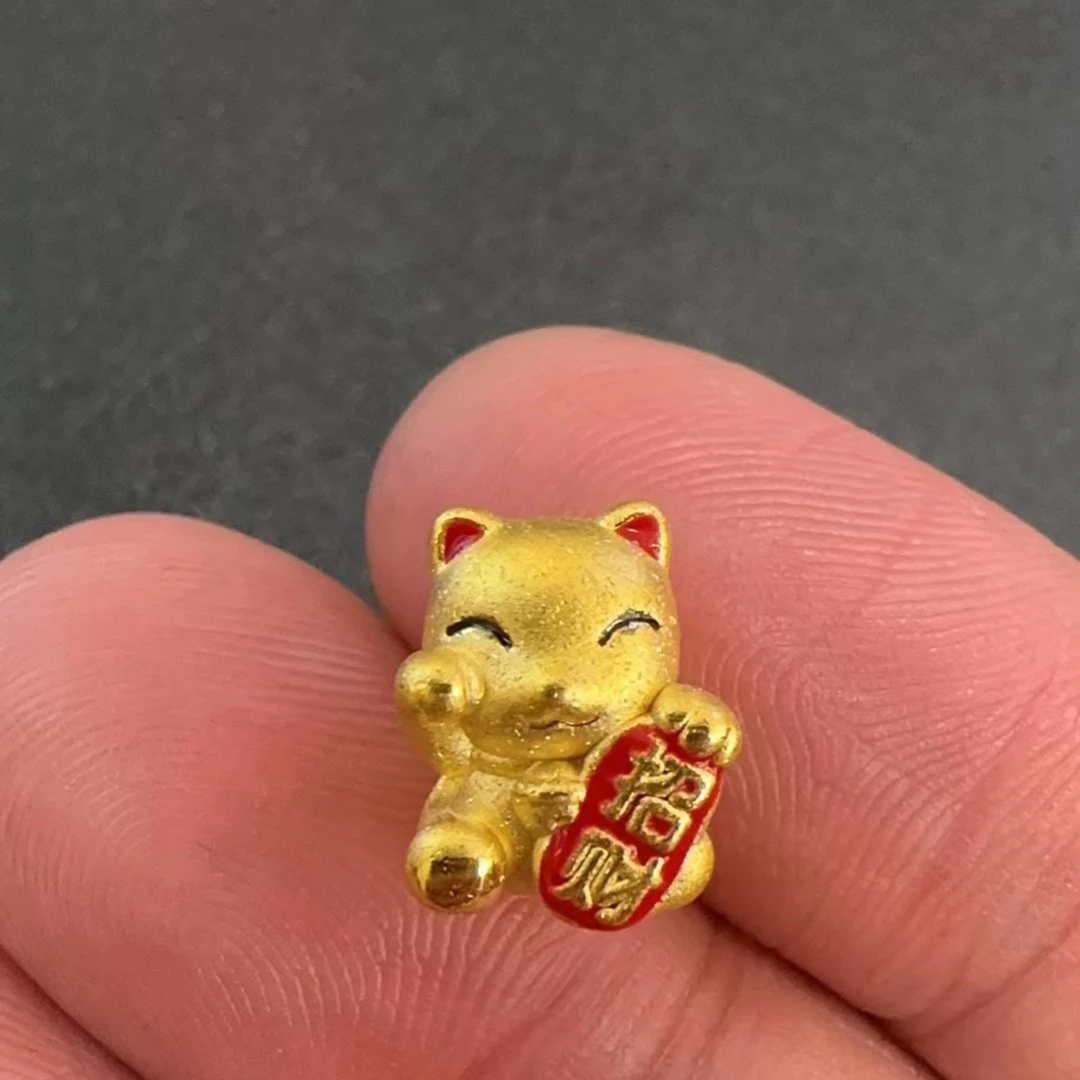 足金999 红招小猫中穿