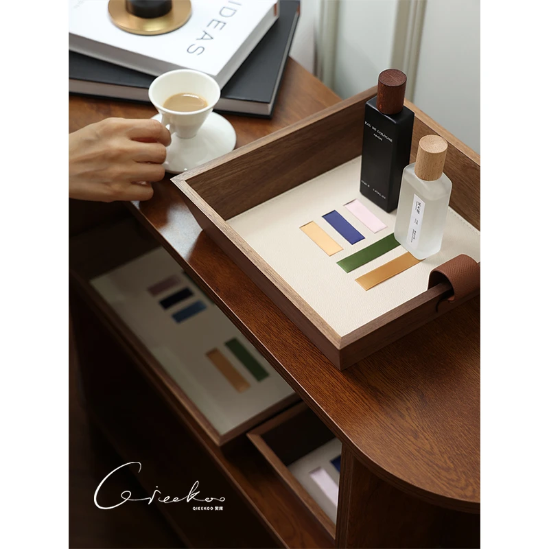 契阔家居 Panini帕尼尼拼色缎带托盘家用客厅茶几收纳首饰盘托盘