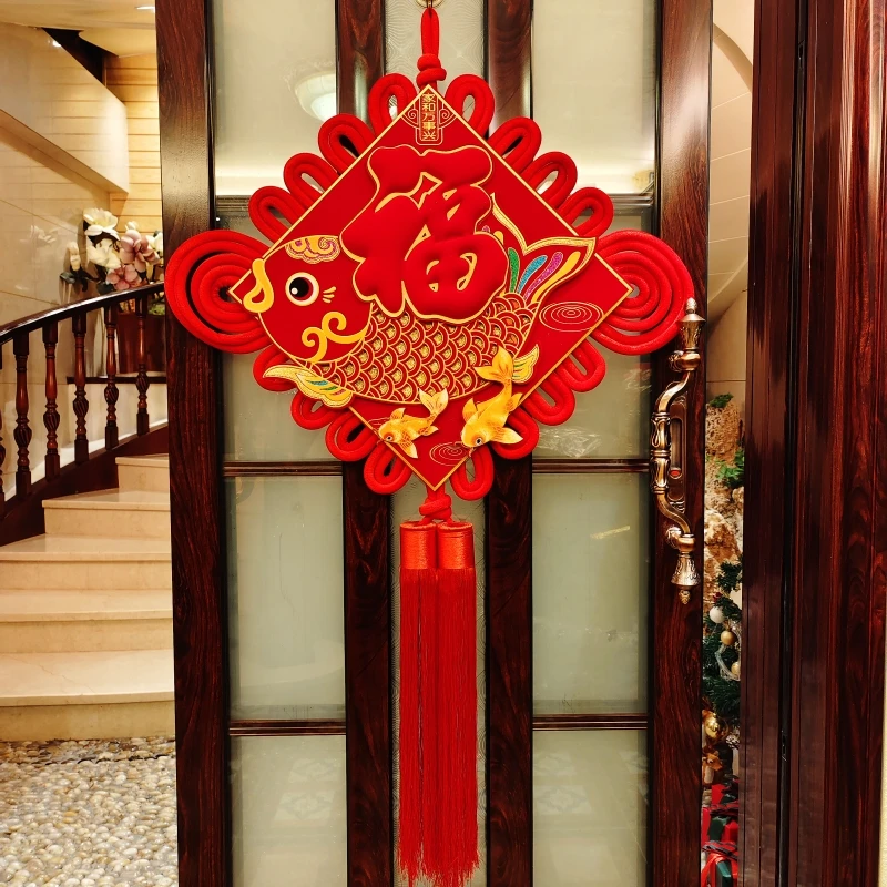 2026马年新款创意中国结挂件电视背景墙装饰吊件大号立体福字挂饰