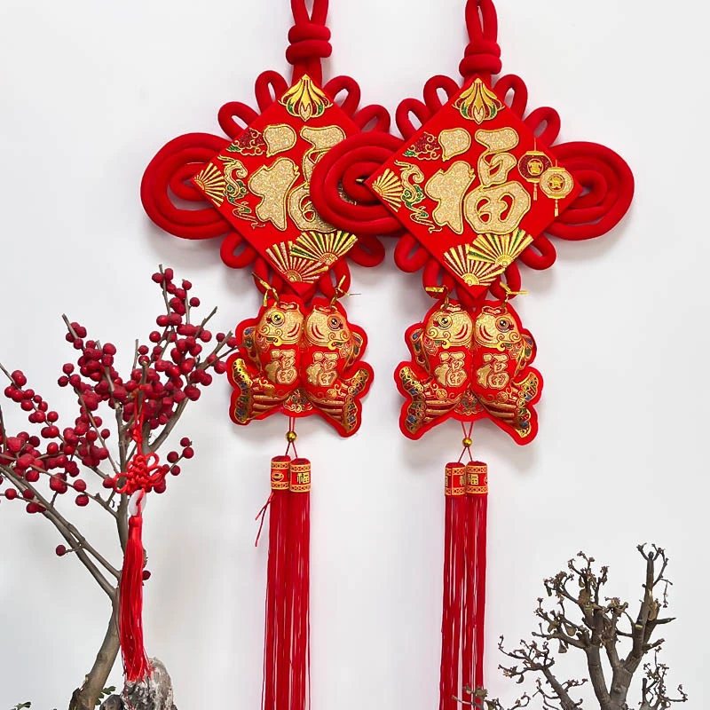 】2024年新款福字双面印花挂鱼春节新年喜庆挂件客厅装饰吉祥合格