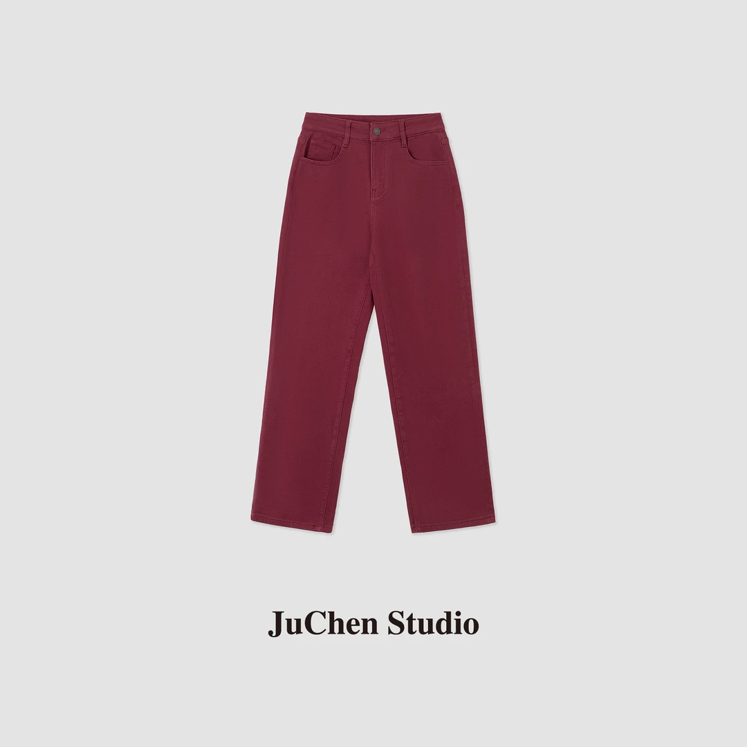 JuChen聚辰复古百搭微弹宽松小直筒牛仔裤休闲长裤 DW2320148-886