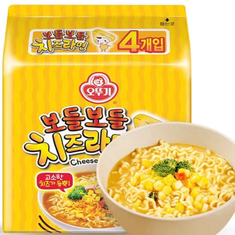 韩国进口泡面不倒翁芝士面袋辣味芝士拉面速食方便面111g*4袋