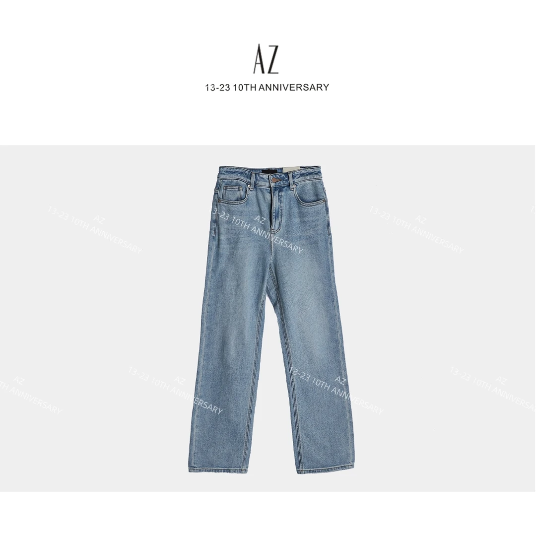 Q  宝藏后口袋缝线浅色牛仔裤    ch12281