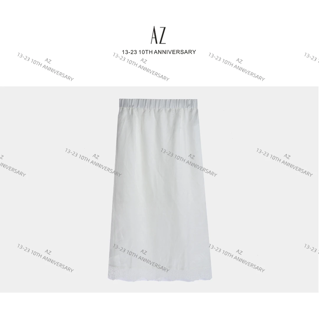 AZQ YYL 蕾丝边滑滑麻麻半裙  XQWJ4015