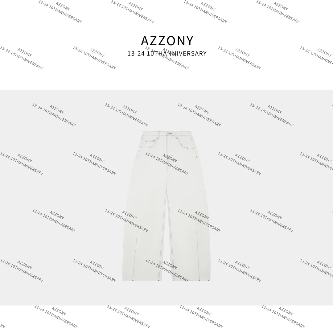 AZ Q YYL  明线白色牛仔裤   SH9141