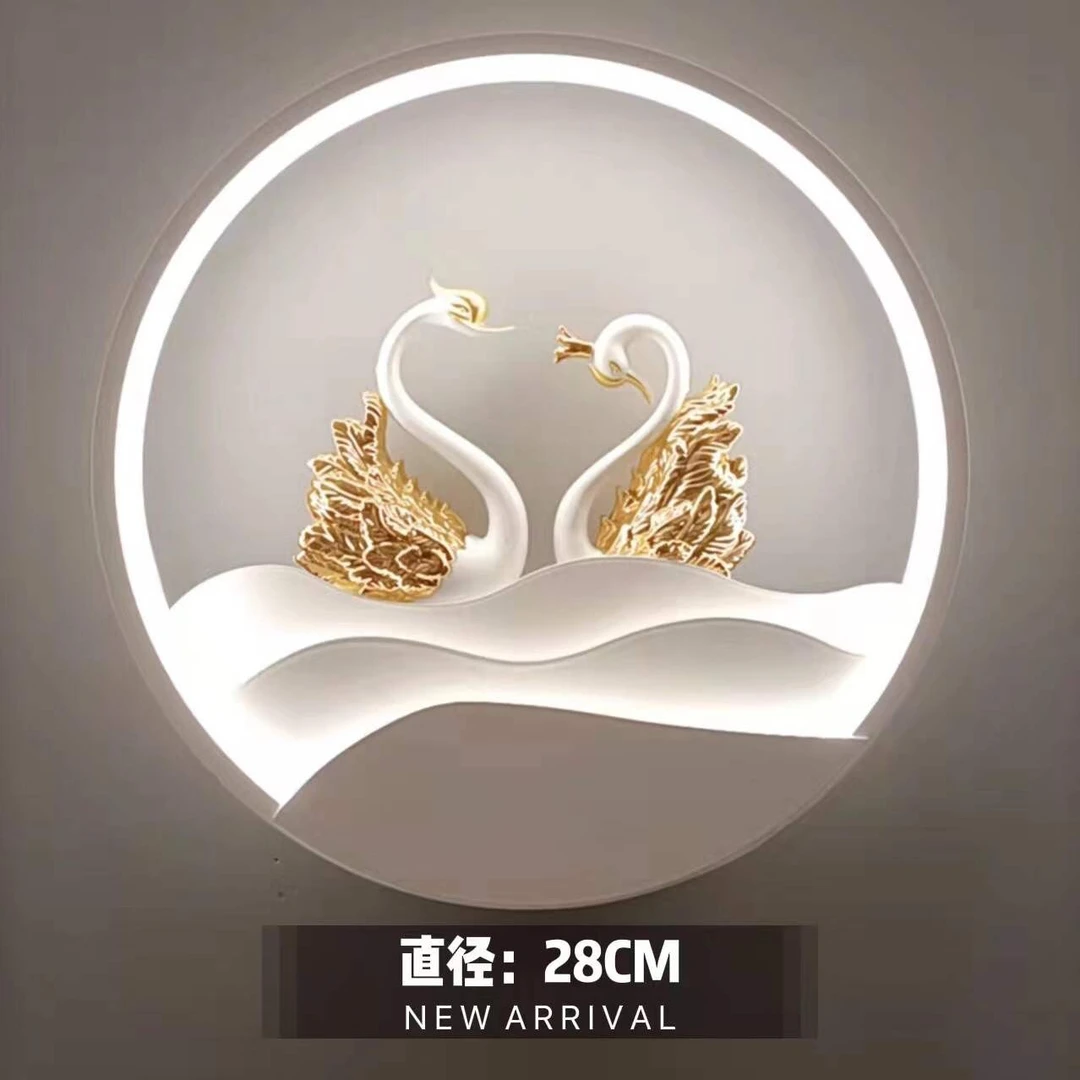 LED床头灯壁灯网红卧室北欧现代简约壁灯个性创意走廊墙壁灯圆形