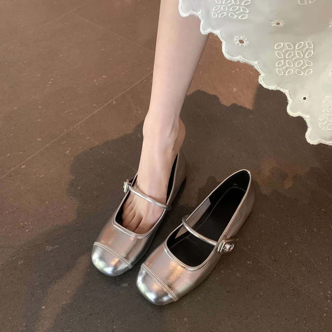 葡萄妈studiolee安妮日记~浅口平底内增高玛丽珍单鞋