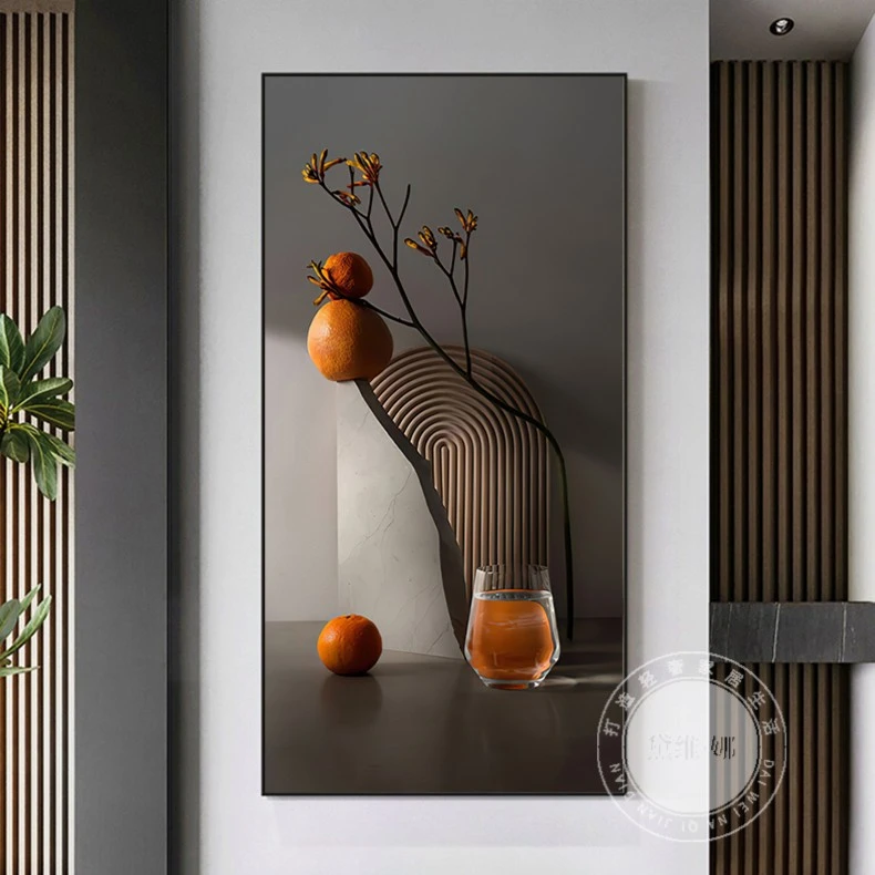 黛维·娜【大吉大利】玄关装饰画入门现代走廊艺术画过道背景壁画