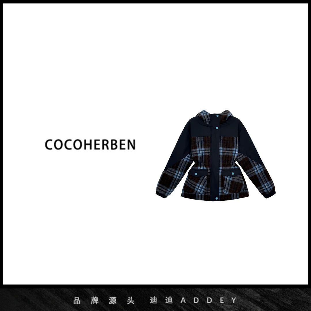 CocoHerben2024冬季新品时尚港风、复古新款加厚派克服外套LY4982
