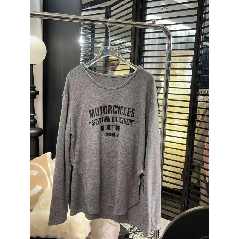 Q GUIDI GUDI【入定】气质休闲百搭时尚长袖上衣T恤 T9441289H