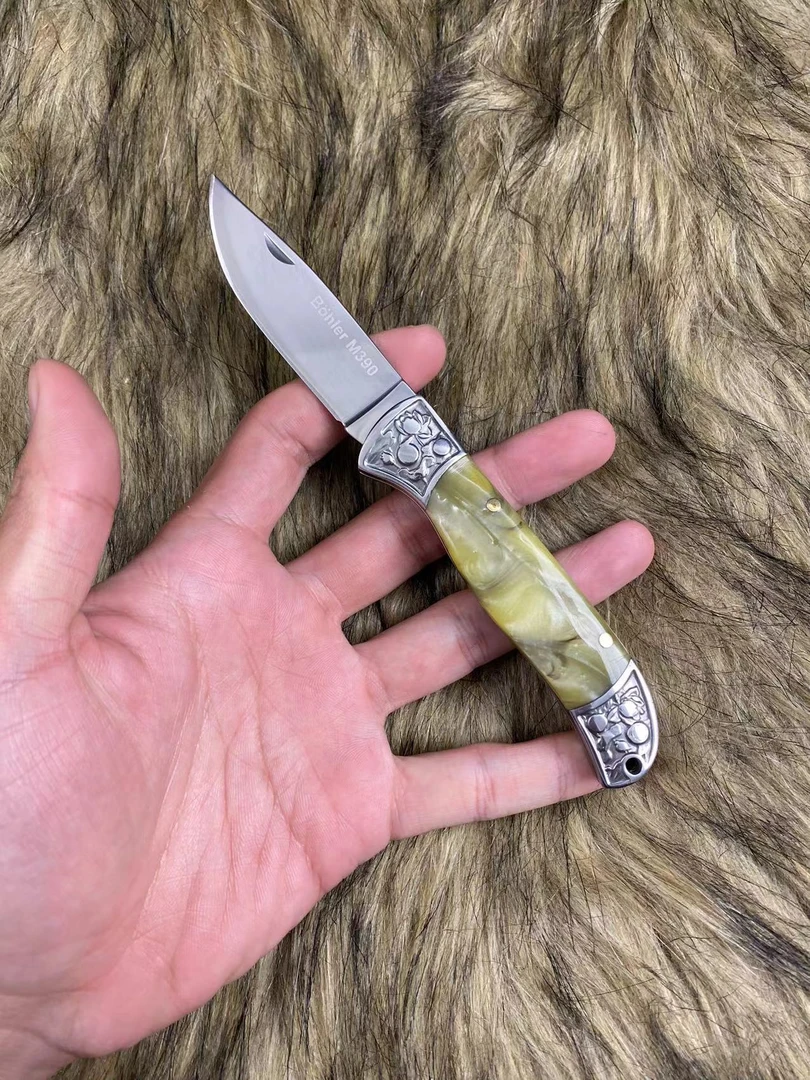 [合规]珀面荷花高端手工定制M390吃肉水果刀