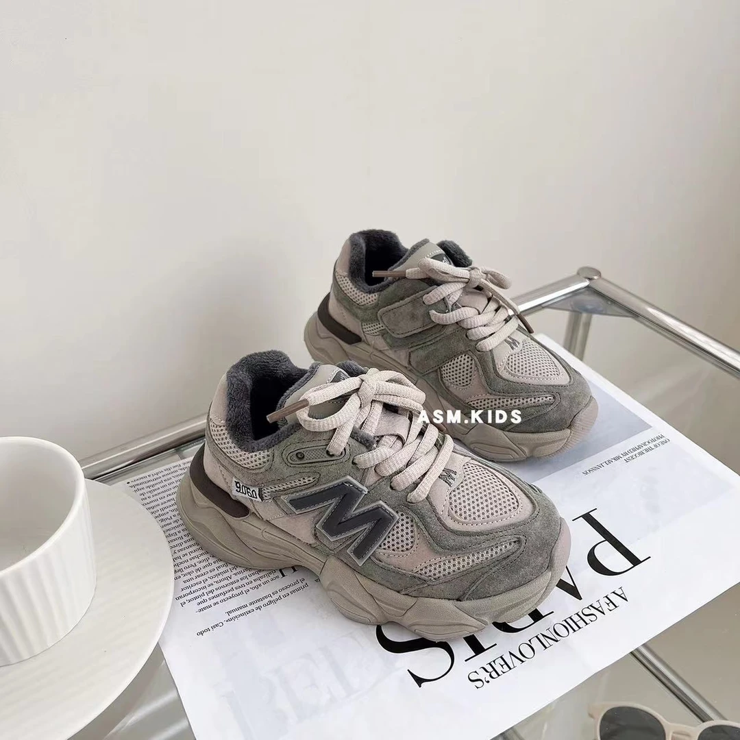 2024春秋季新款儿童运动鞋 女童复古网面老爹鞋 男童休闲跑步鞋