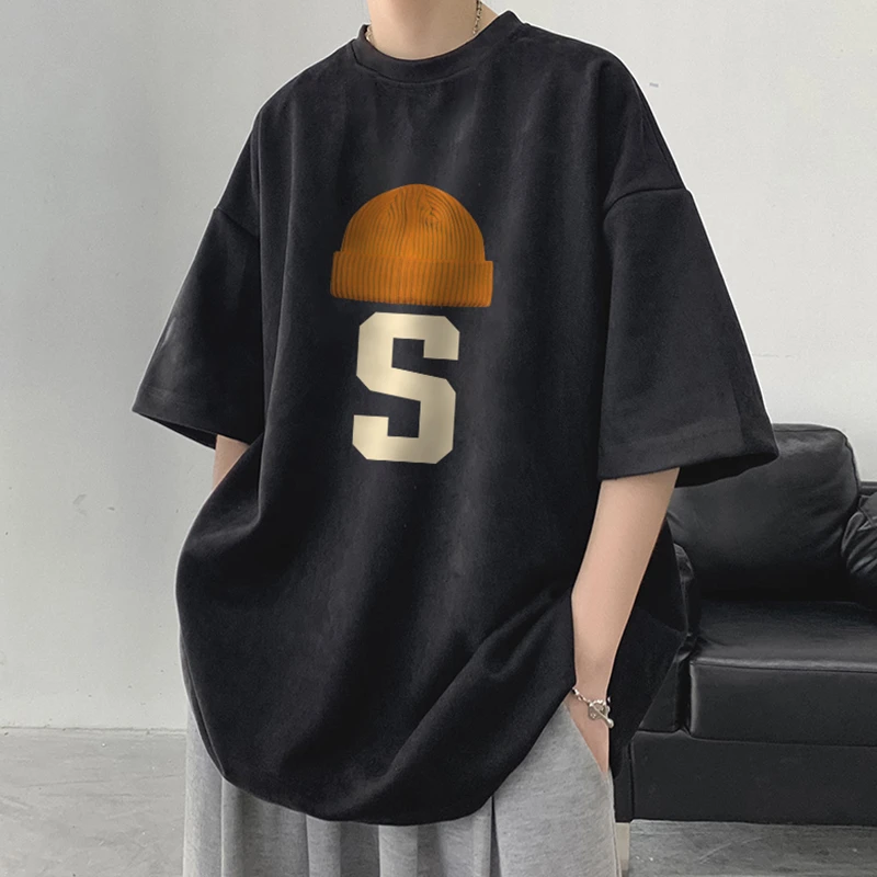 重磅纯棉夏季短袖T恤潮牌宽松上衣男装体恤情侣学生新款ins上衣服
