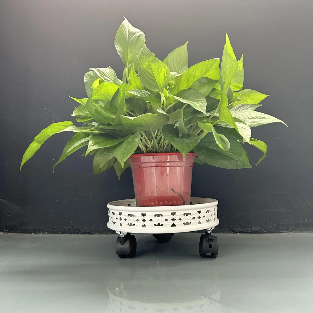 【如梦】新款铁艺盆景简约现代花盆架绿萝落地带轮凳子花架子