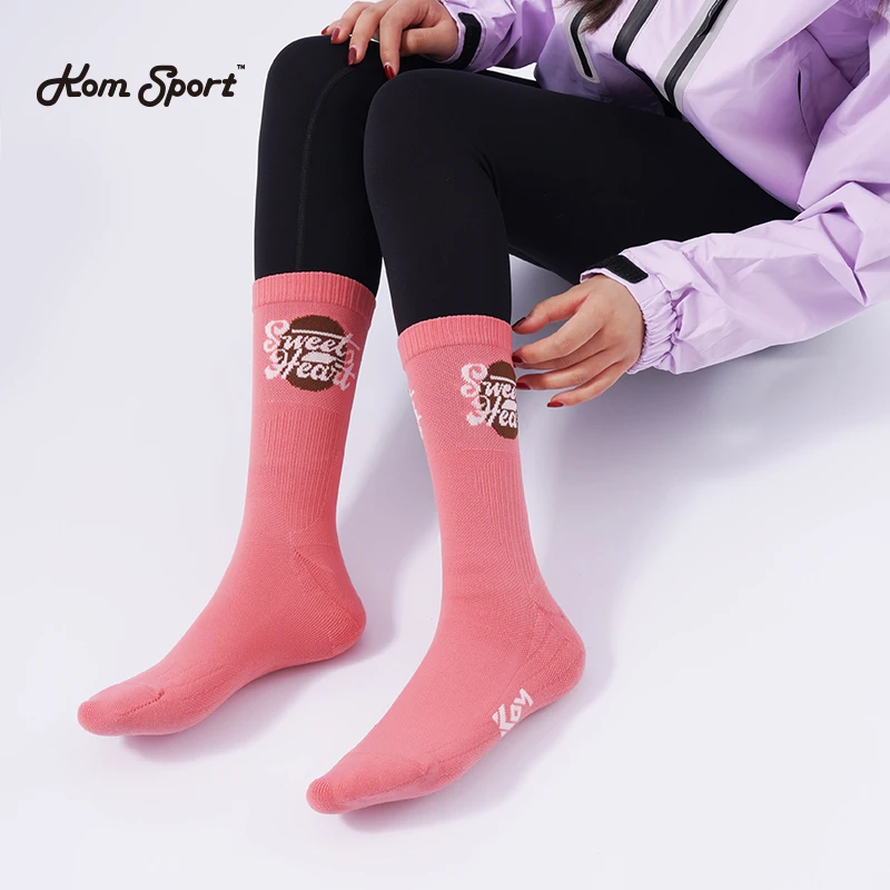 KOM 新款健身袜透气保暖舒适时尚男女同款吸汗秋冬休闲中筒运动袜