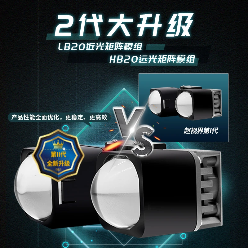 超视界HB20小透镜矩阵式大灯led透镜改装透镜小模组