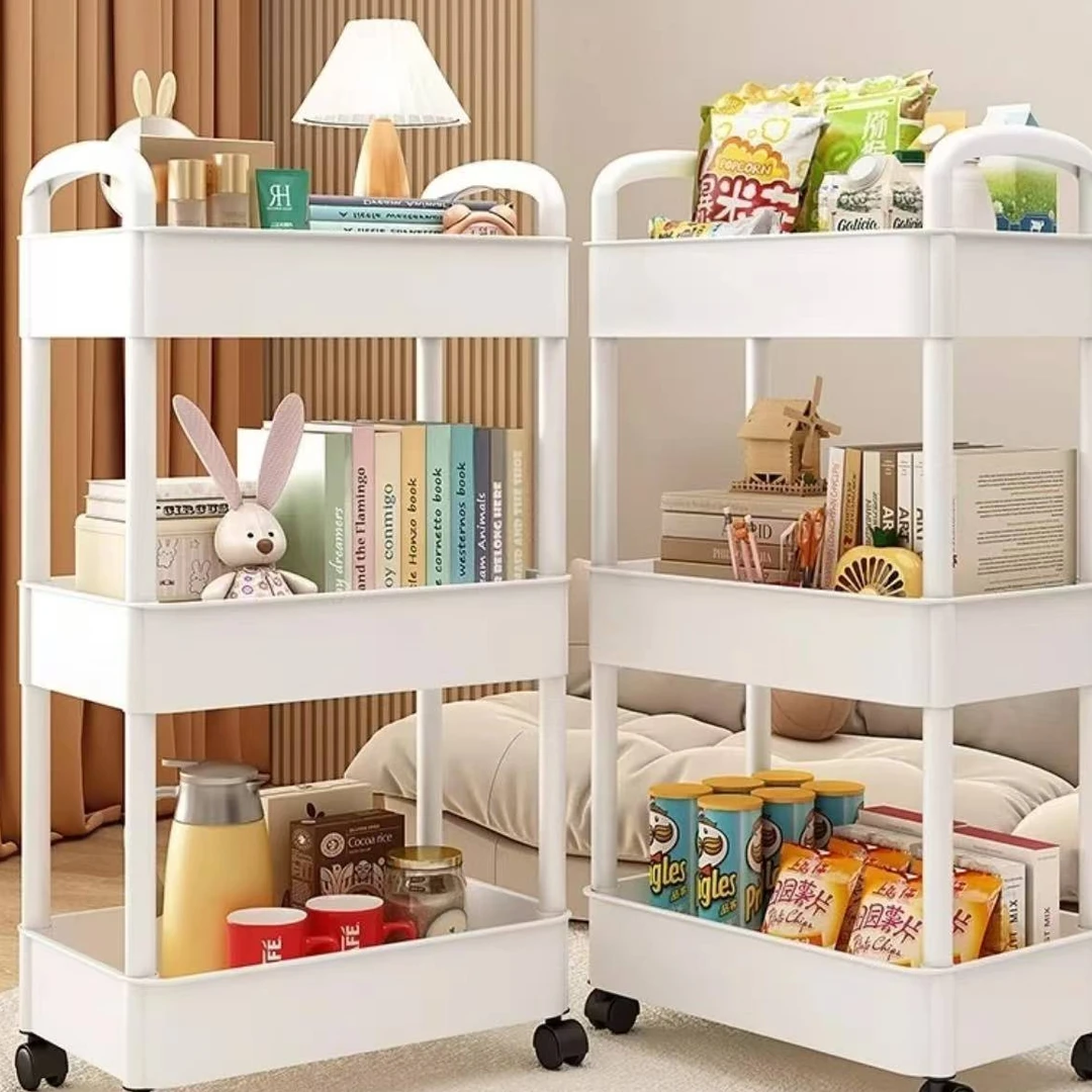 可移动滑轮小推车置物架家用零食玩具收纳架浴室储物架整理架落地