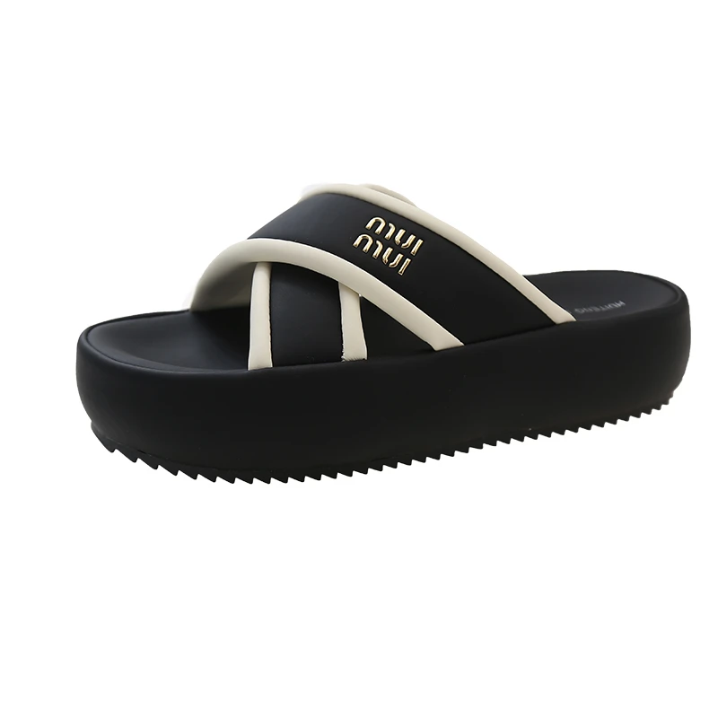 线下售299！时尚运动休闲面包拖鞋  黑/米/卡  货号113