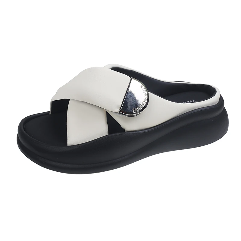 线下售299！时尚运动休闲面包拖鞋  黑色/米色  货号980-7