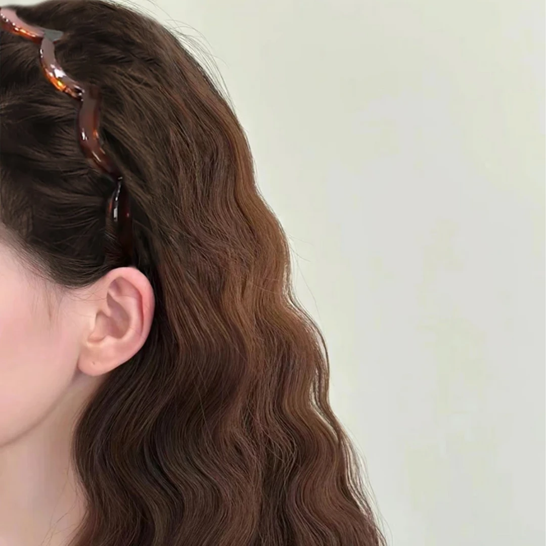 首闻发箍女2024年新款防滑高级感长梳齿波浪头窟女款洗脸气质头饰