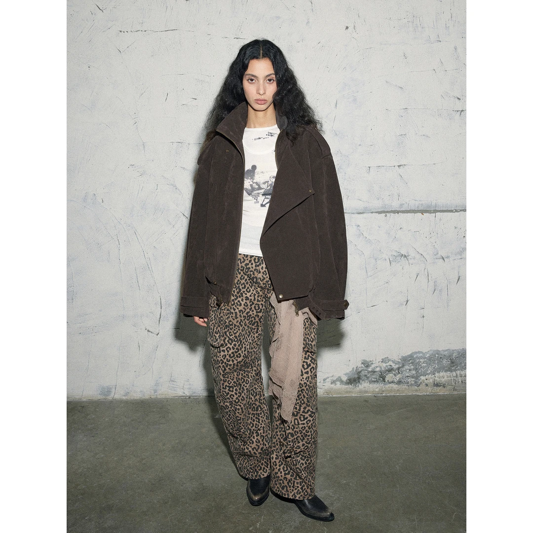 WEALTHIESTDDAY2025春季新款美式复古宽松休闲夹克外套上衣女