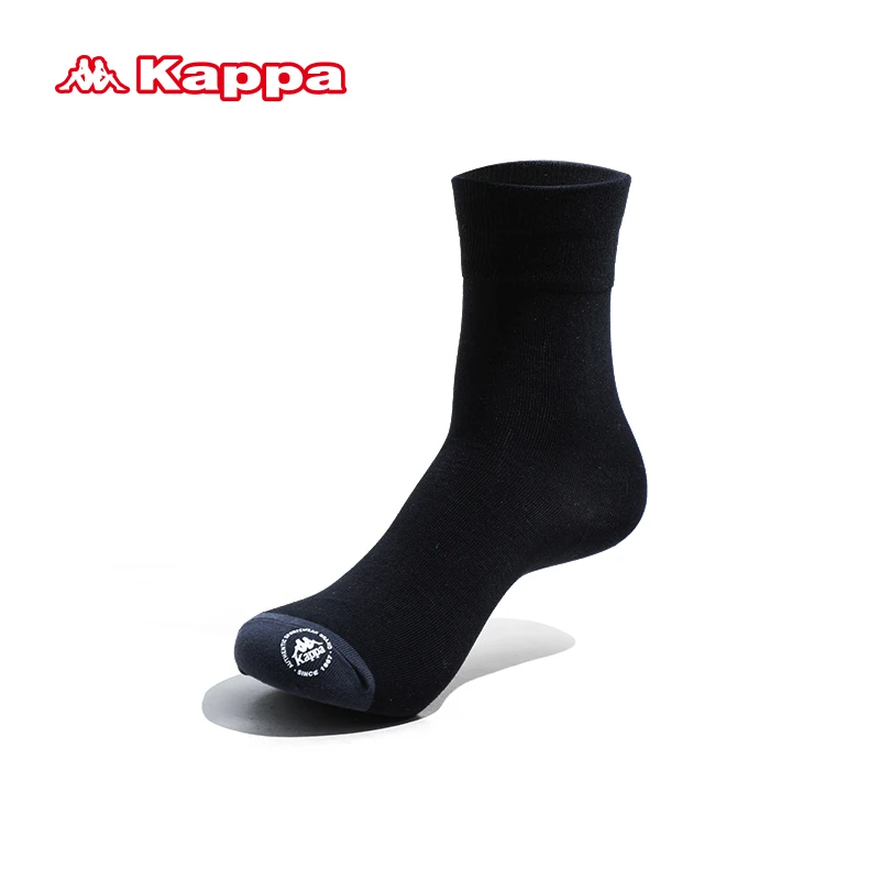 Kappa运动长筒袜子冬季舒适黑色白色休闲袜时尚情侣长筒袜子