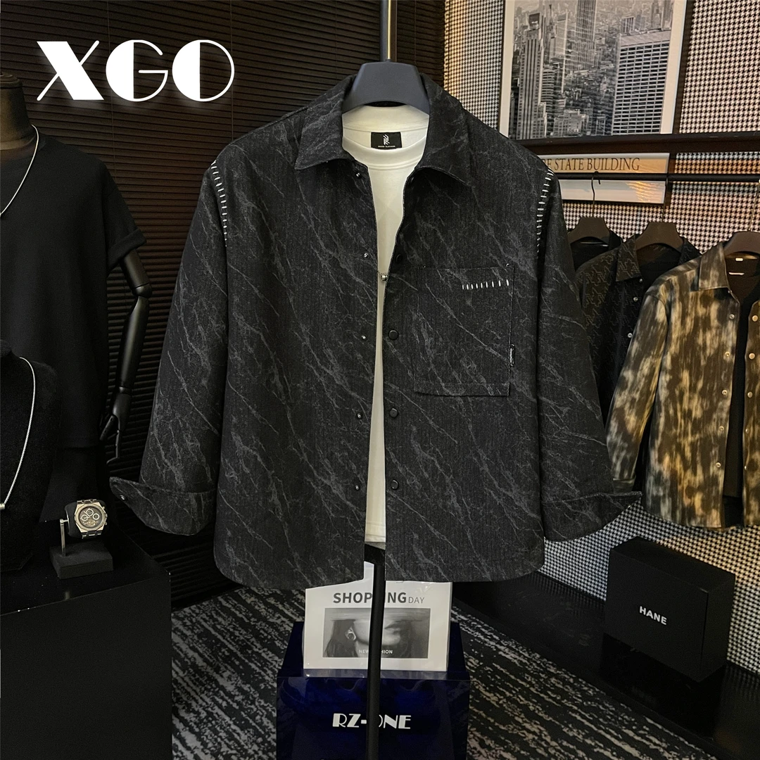 【XGORAD】原创秋冬设计高定休闲百搭明线装饰长袖翻领衬衫外套