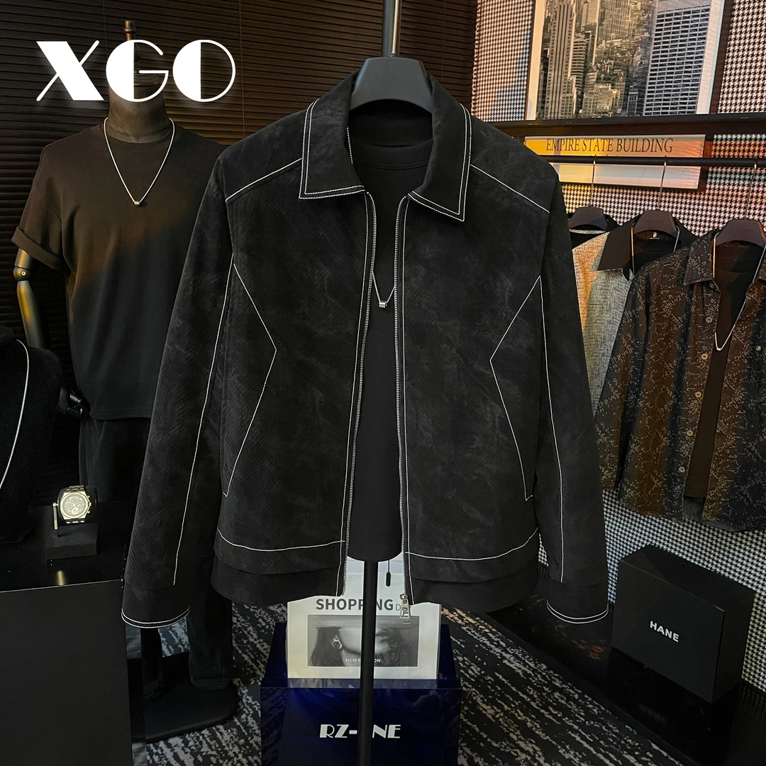 【XGORAD】秋冬原创高定明线装饰设计百搭高级长袖夹克休闲拉链外套