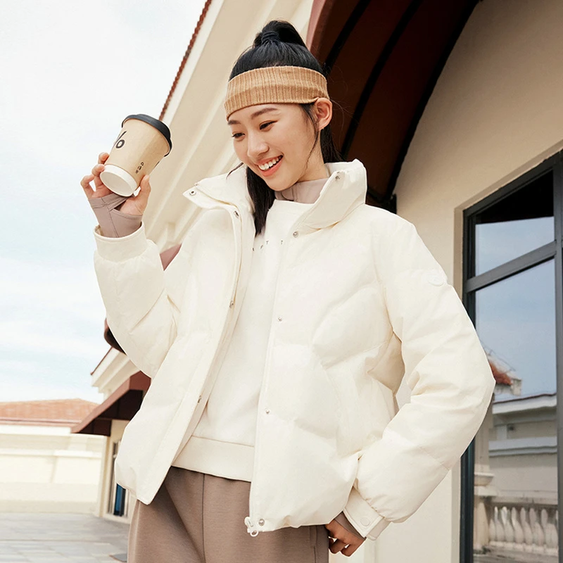 乔丹2024冬季女款专业运动综训女性短款立领羽绒服宽松保暖防泼水