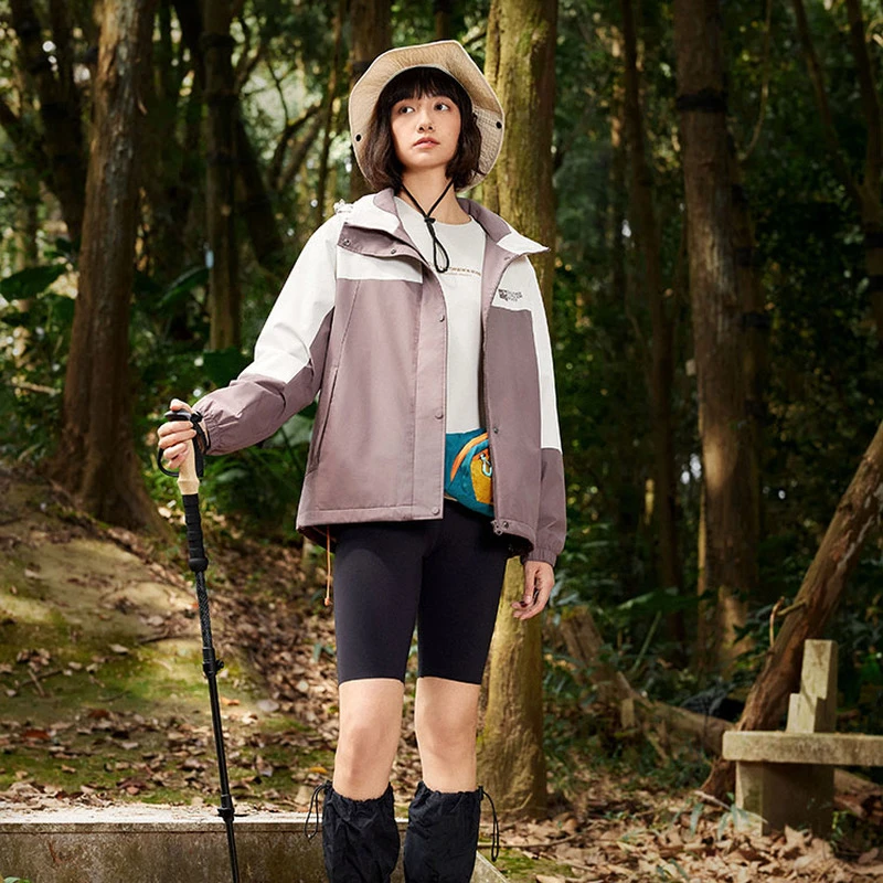 乔丹梭织厚风衣女2025春季薄绒保暖防风户外越野外套运动风衣