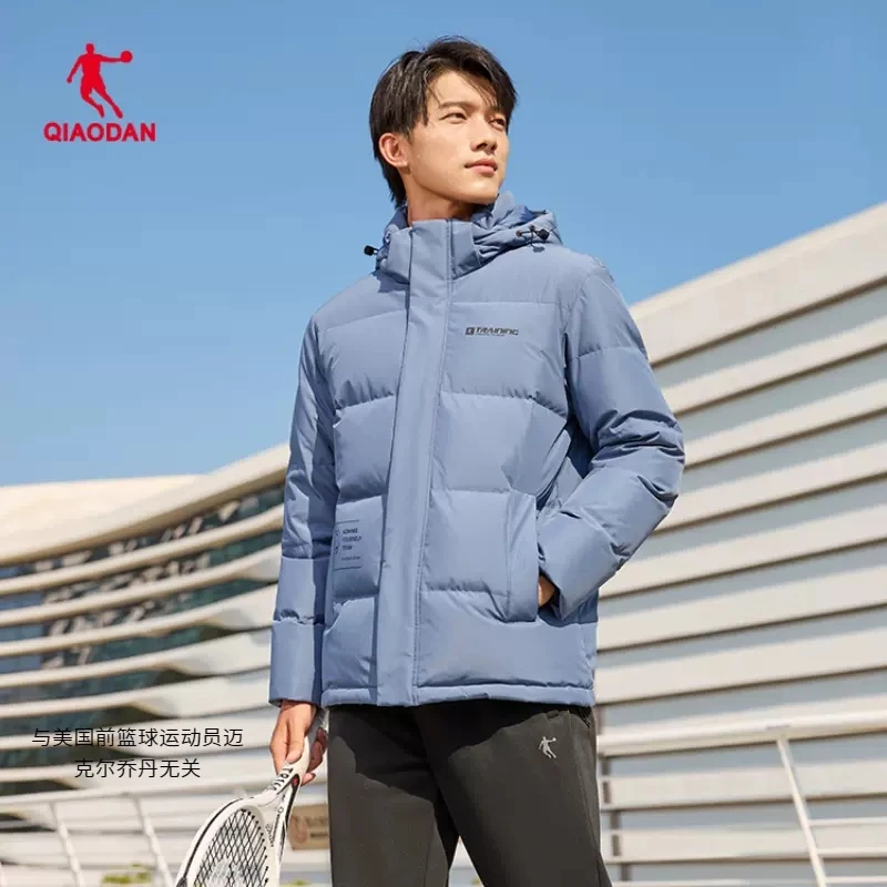 中国乔丹男士羽绒服2023冬季新款男子保暖加厚连帽外套商场同款