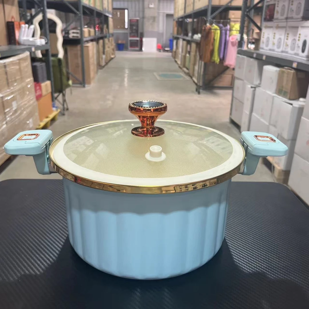 家用厨房大容量双耳珐琅微压锅NJ