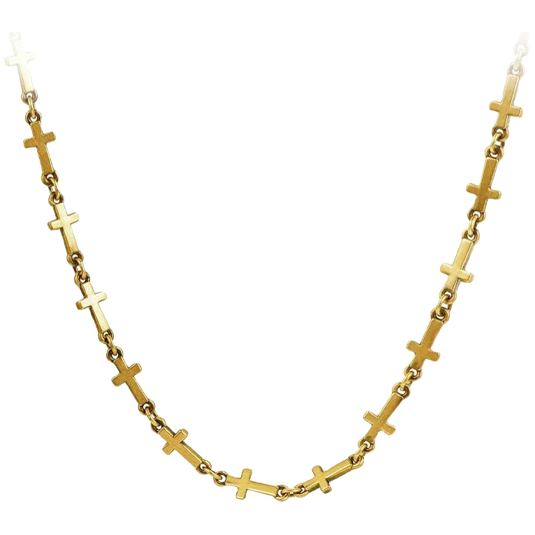 周帝王（尾款）拜金主义复古黑金小众个性百搭足金十字链黄金项链