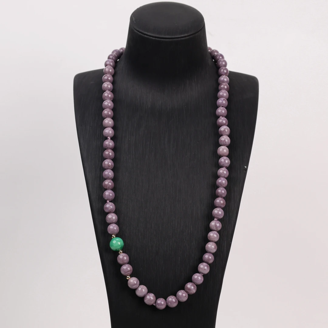 合金项链 LZ1831 香芋紫瓷紫色琉璃项链64cm