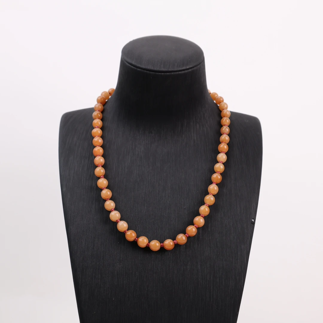 合金项链 LZ1222 8mm【胡桃色】满串琉璃项链43.5cm