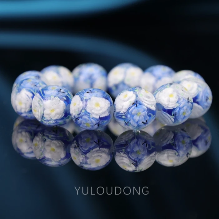 合金手链 CZ769 【梵高花园】蓝色琉璃手串时尚百搭简约